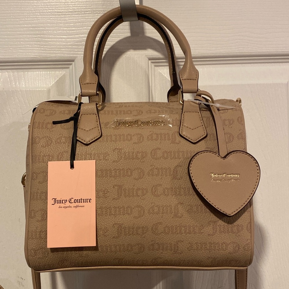 🆕 BNWT JUICY COUTURE Bestsellers Fame Satchel in Gothic Dots Cafe